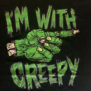 I’M With CREEPY Happy Halloween X Large T Shirt Bl